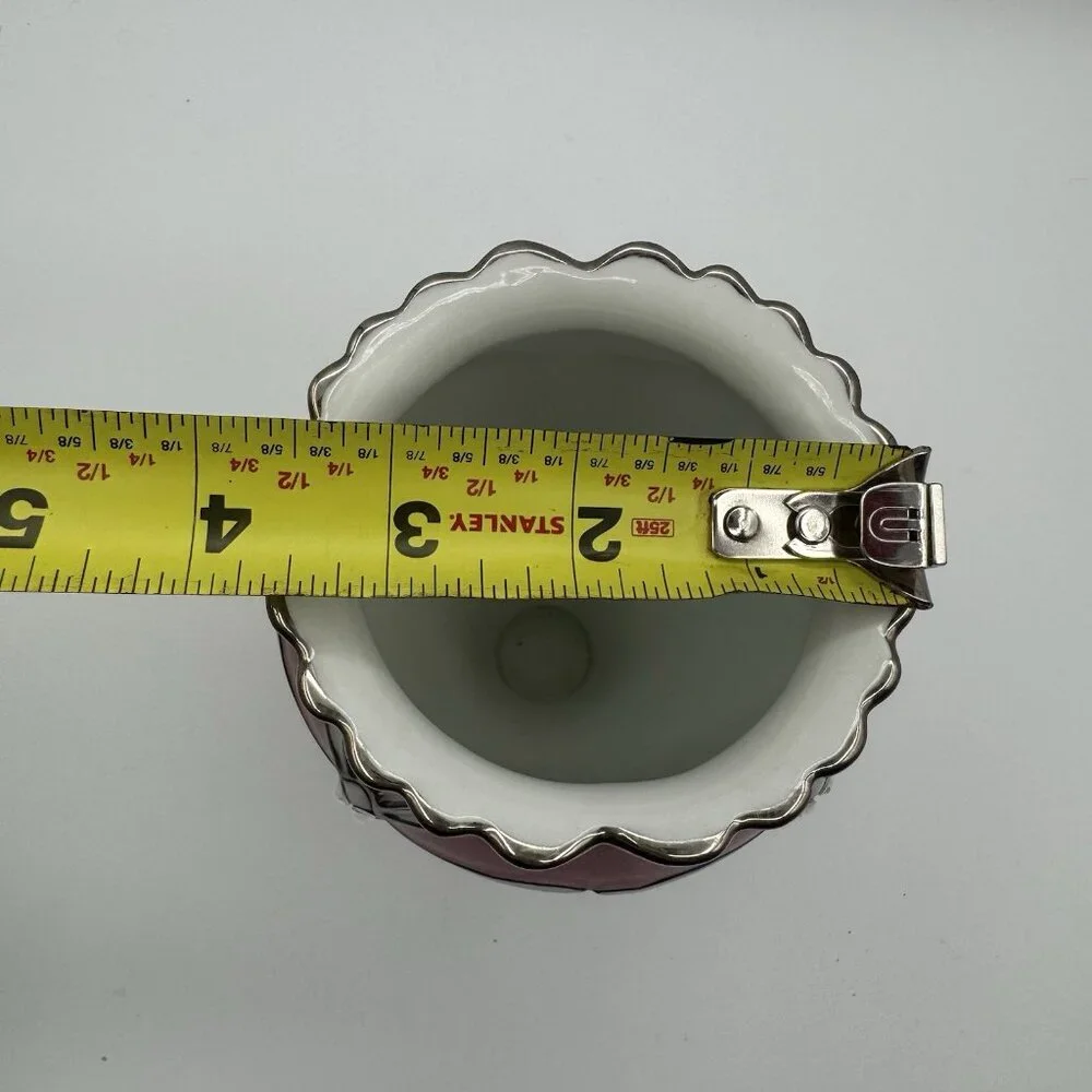 VTG Louis Tiffany Bradford Exchange Glittering Dragonflies Porcelain Vase Pink - Picture 9 of 9